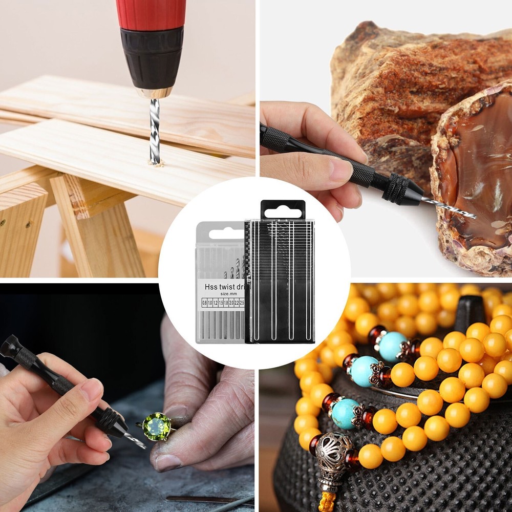 Mini Micro Hand Rotary Tools Set 31PCS Precision Pin Vise Hobby Micro Drill Bits