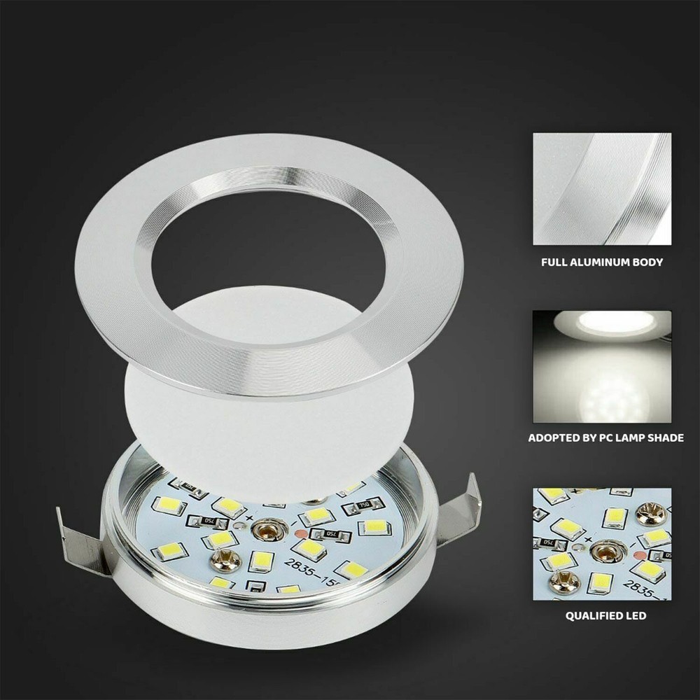 12V LED Lights Recessed Ceiling Light For RV Camper Interior Cool White 6400K
