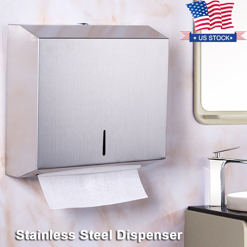 Paper Towel Dispenser Stainless Steel Waterproof Touchless C-Fold/Multi-Fold