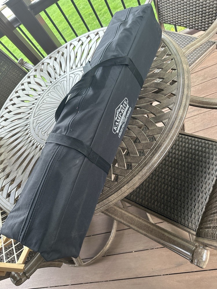 Kamp-Rite KWIK-COT Foldable Camping Cot Black with Carry Bag