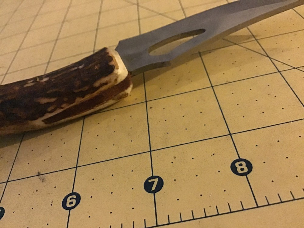 Knife Handmade Medieval Deer Antler Handle Hunting Boot