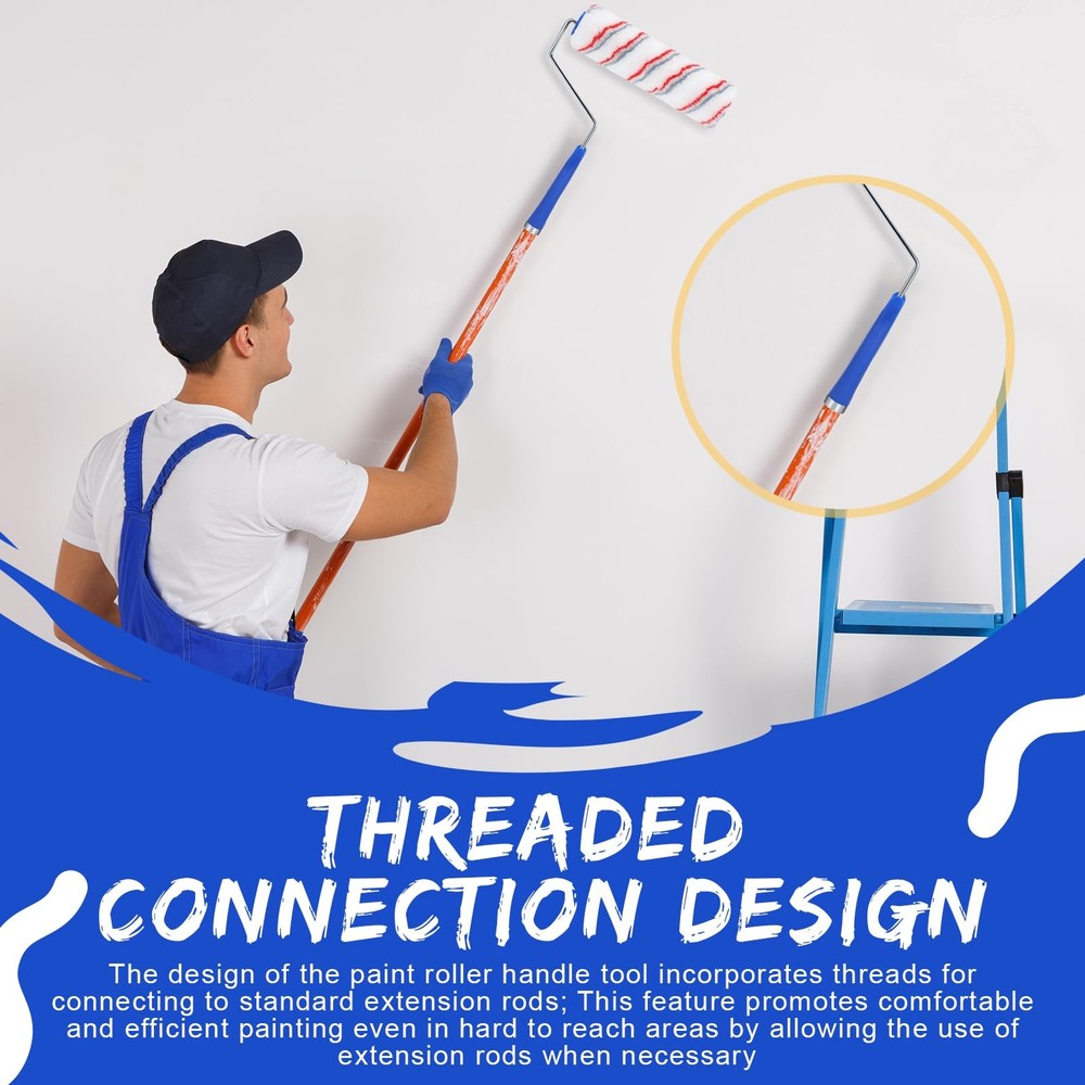 Leumoi 48 Pack 9 Inch Paint Roller Frame 5 Wire Galvanized Handle Bule