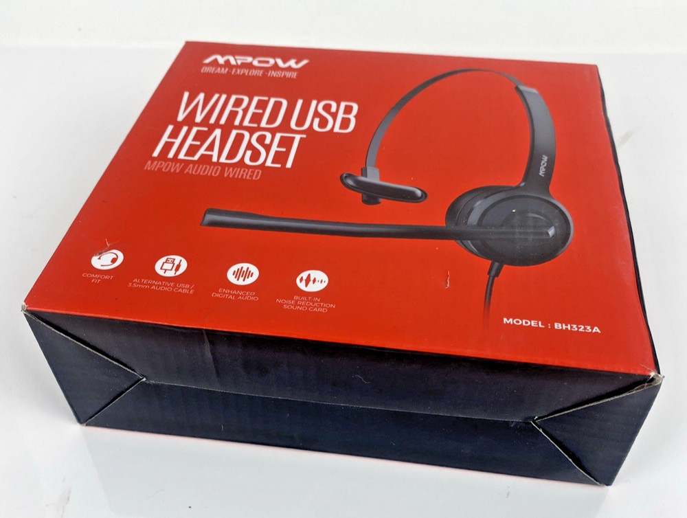 MPOW Wired Single-Sided USB Headset with Microphone