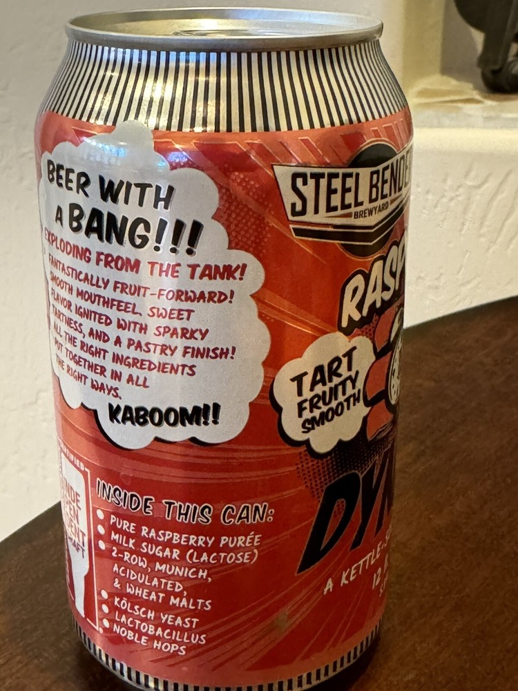 Steel Bender Raspberry Dynamite - New Mexico - Empty Beer Can Bottom Opened