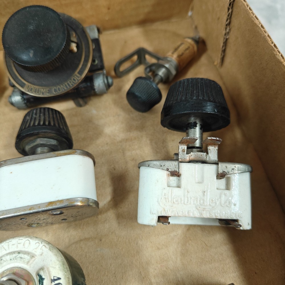 Vintage Variable Resistors & Controls Lot - Bakelite, Ceramic, Rheostats & More