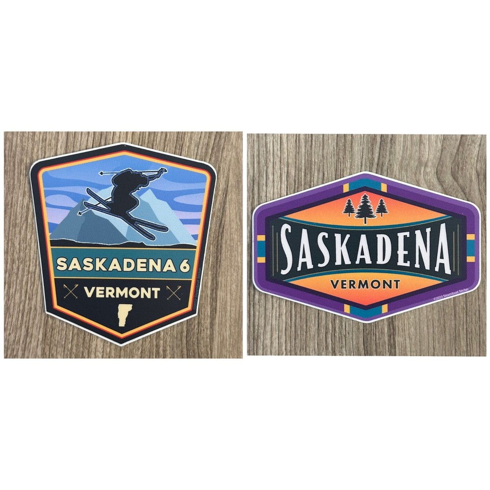 Authentic Saskadena Vermont Sticker Decal PICK & CHOOSE Design Ski Snowboard