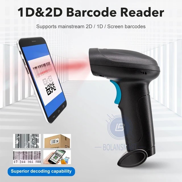 Inateck Wired Barcode Scanner with APP/SDK Bluetooth 1D USB Barcode Reader