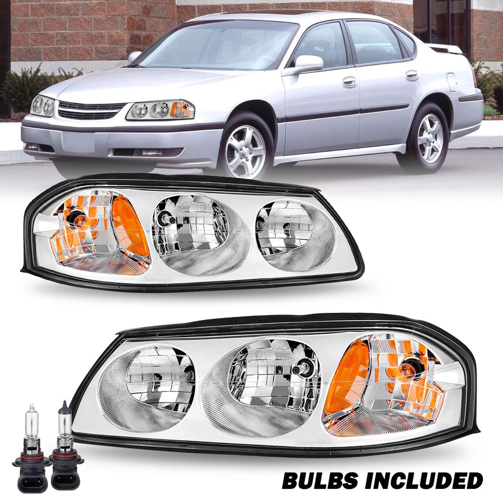 For 2000-2005 Chevy Impala Headlights Replacement Headlamps Pair Left+Right
