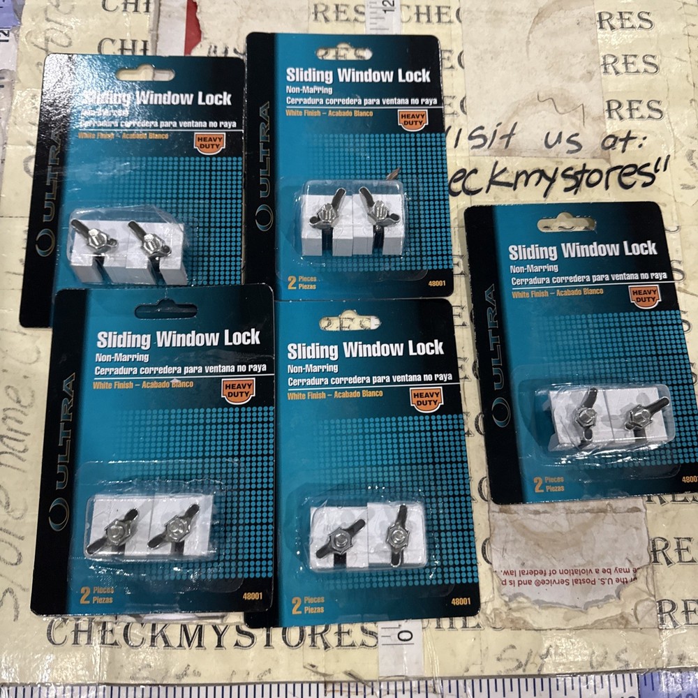 5X 2 PACK New Ultra Hardware Sliding Window Lock- White