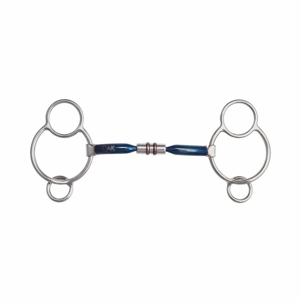 AK Universal Loose Ring Rotary Double Cooper Roller Snaffle Horse Riding Bits