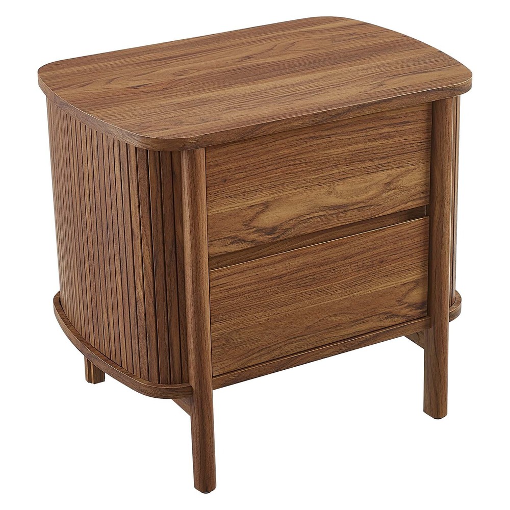 Modway Cadence 2-Drawer Nightstand in Walnut