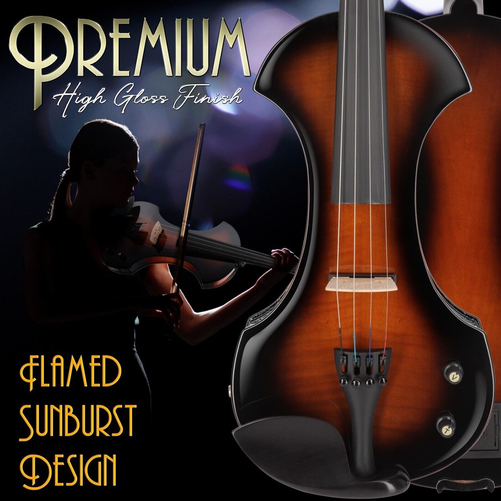 Pyle Electric Violin Stringed Instrument-Student Grade w/ Accessory kit