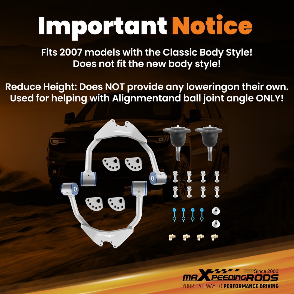 Upper Drop Alignment Control Arms Drop Kit for 1999-2006 Silverado Sierra 1500