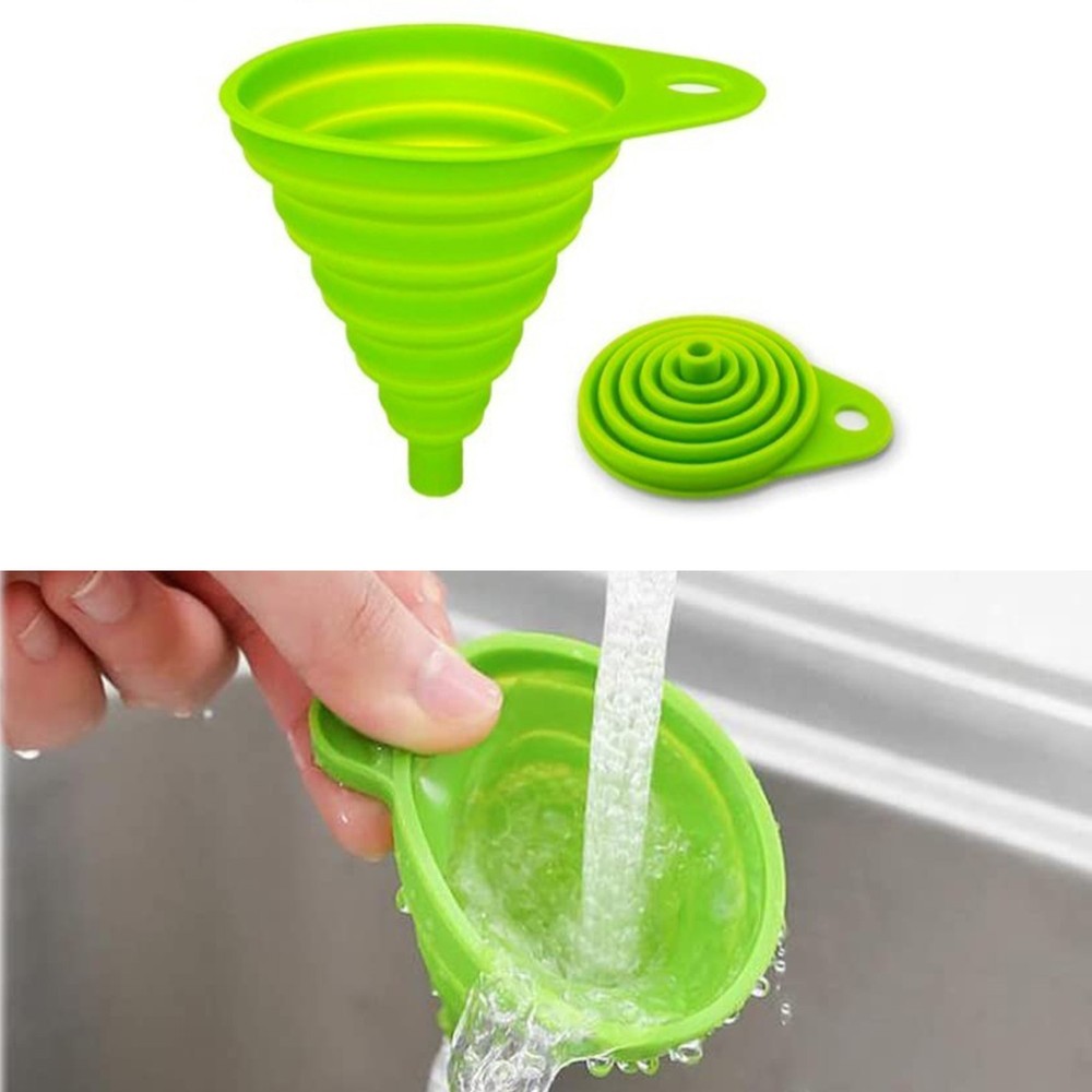 Foldable Kitchen Funnel Collapsible Food Graded Silicone Tool Liquid Transfer