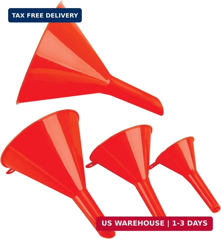 Performance Tool 1144 4-Piece Funnel, Plastic