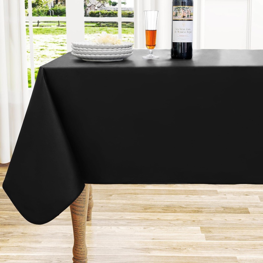 homing Rectangle Vinyl Tablecloth, Waterproof 84" x 60" (Rectangular), Black
