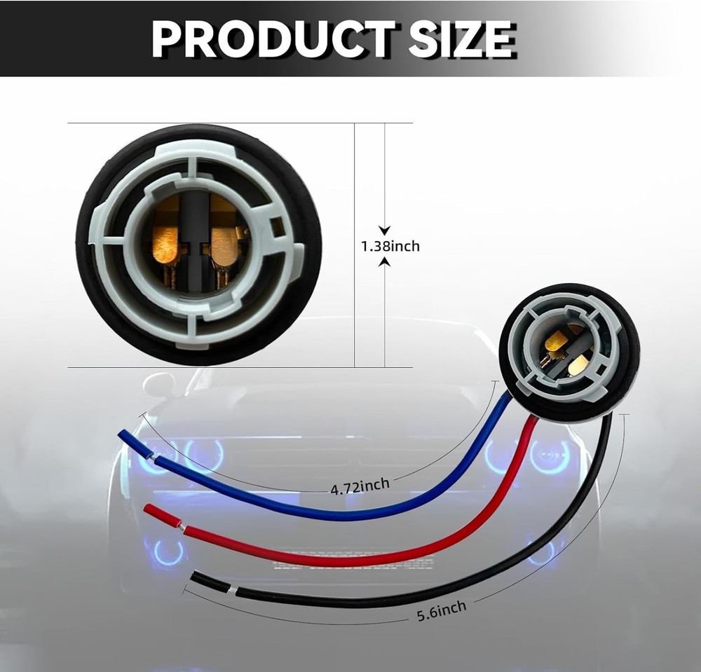 2PCS Waterproof 1157 LED Bulb Socket Plug for Reliable Signal Light Installation