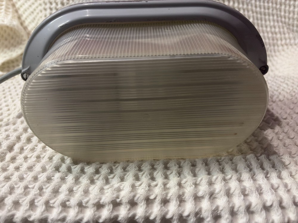 Vintage Coughtrie PY10 Bulkhead ceiling Light mettle body Polycarbonate Lens