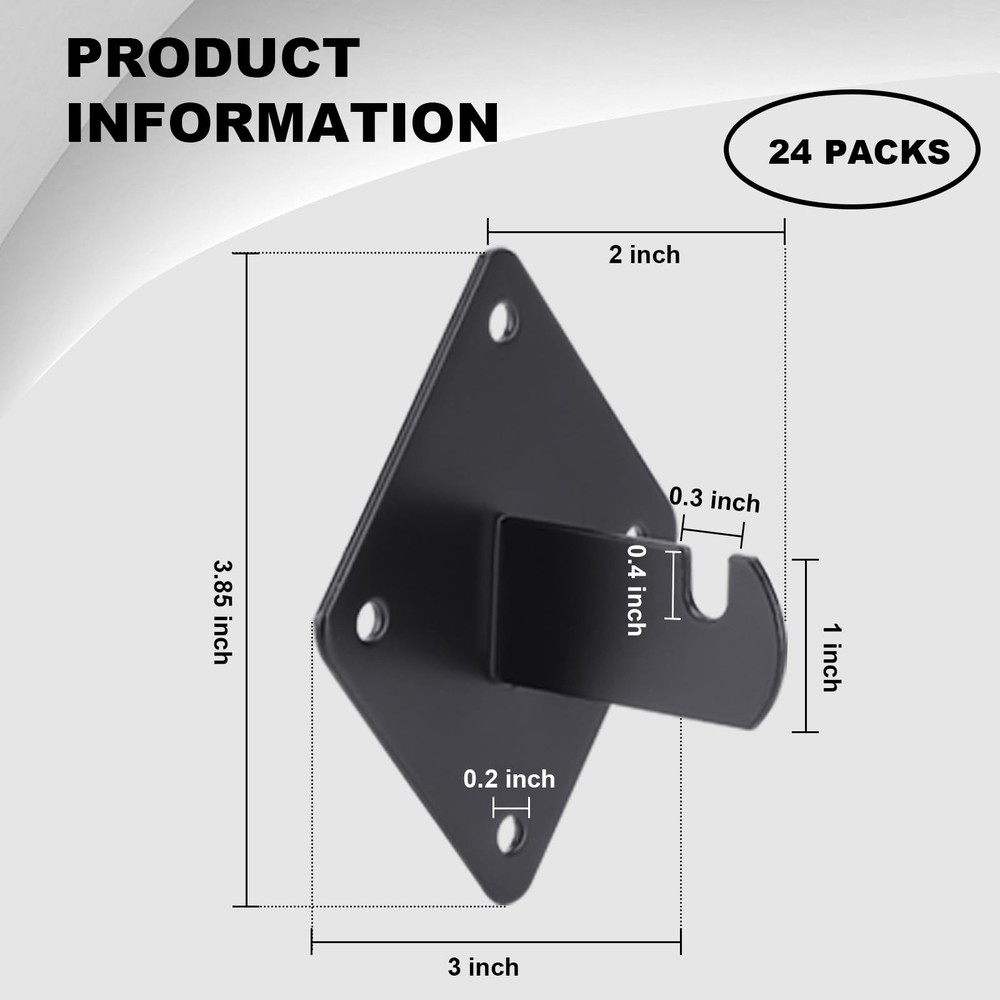 24 PCS Gridwall Mount Brackets Black Grid Wall Panel Mounting Hardware