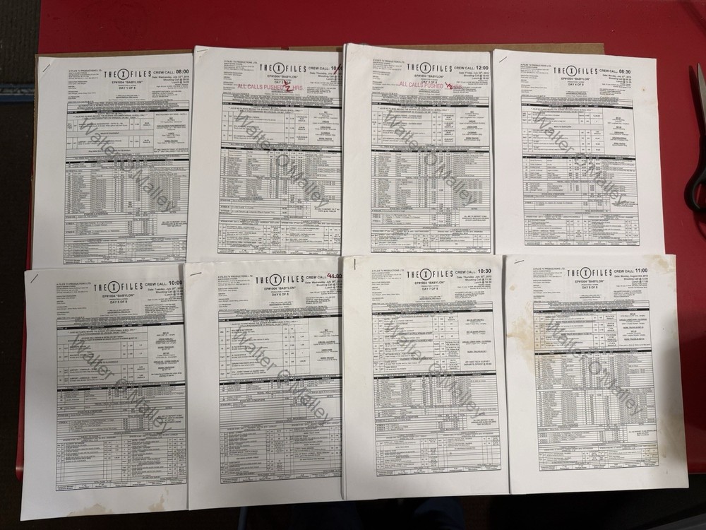 The X Files Original Chris Carter Script Call Sheets Sides Prop TV
