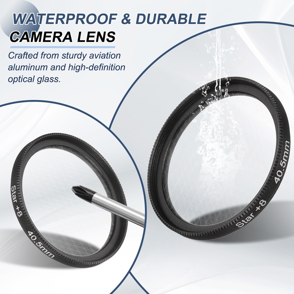40.5mm Star Filter 8 Points Starburst Len Filter Variable Twinkle Effect Black