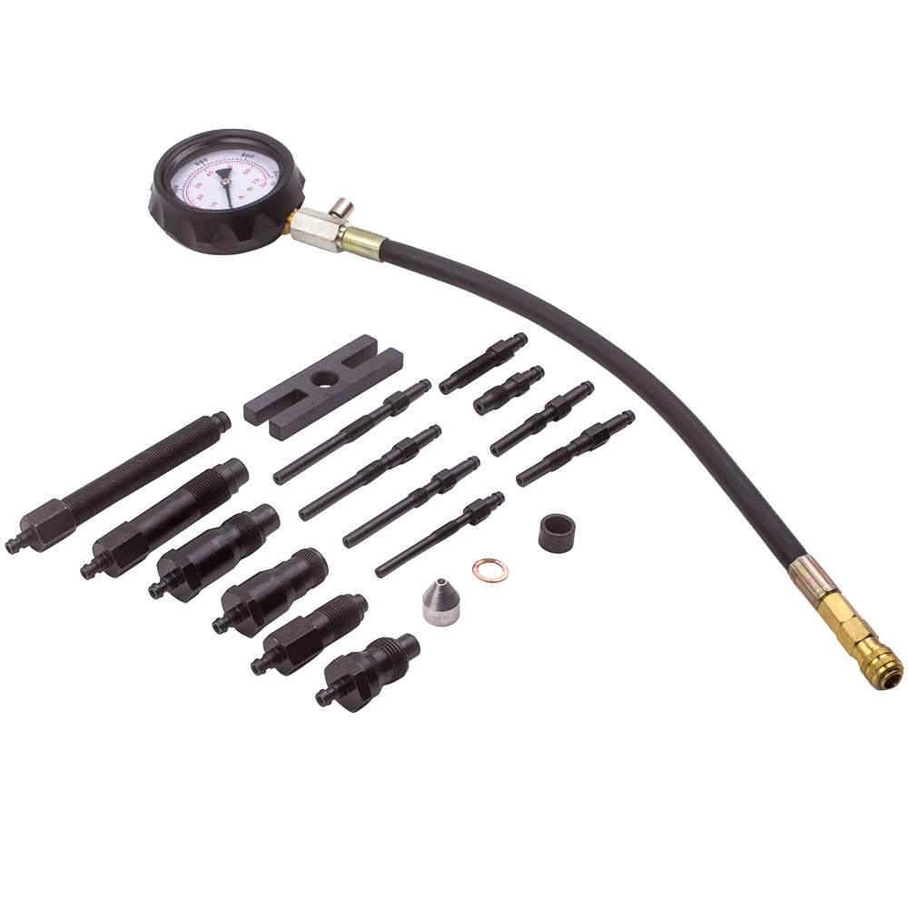 16pcs Diesel Engine Compression Tester Tool Glow Plug Adapter Kit Automotive