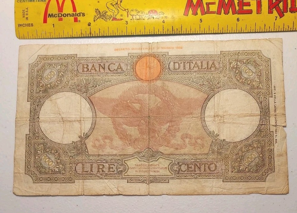 1942 Italy 100 Lire Note; Pick 55 *Circulated*
