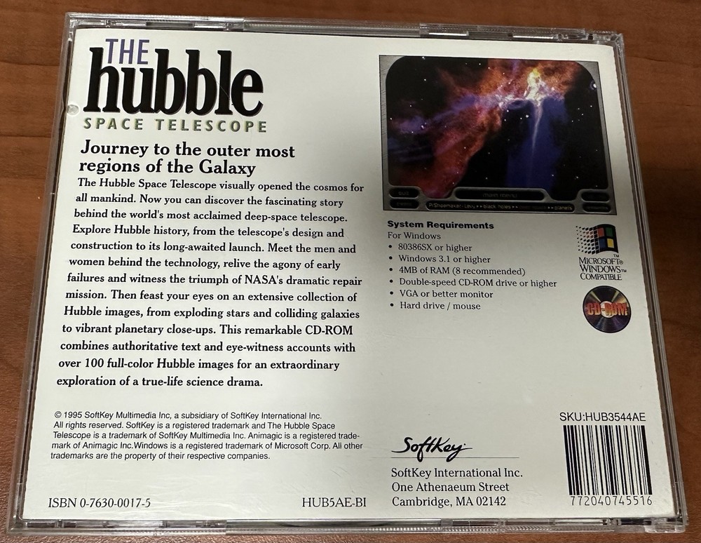 Softkey The Hubble Space Telescope for Windows PC CD-ROM, Used