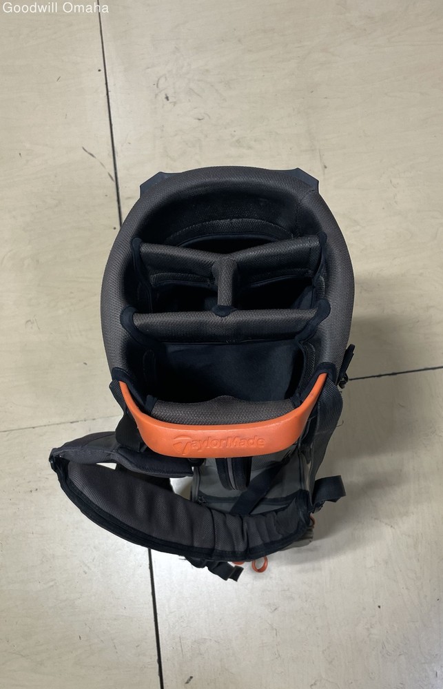 TaylorMade Flextech Lite 4-Way Divider Golf Stand Bag (Grey/Orange) W/ Backstrap