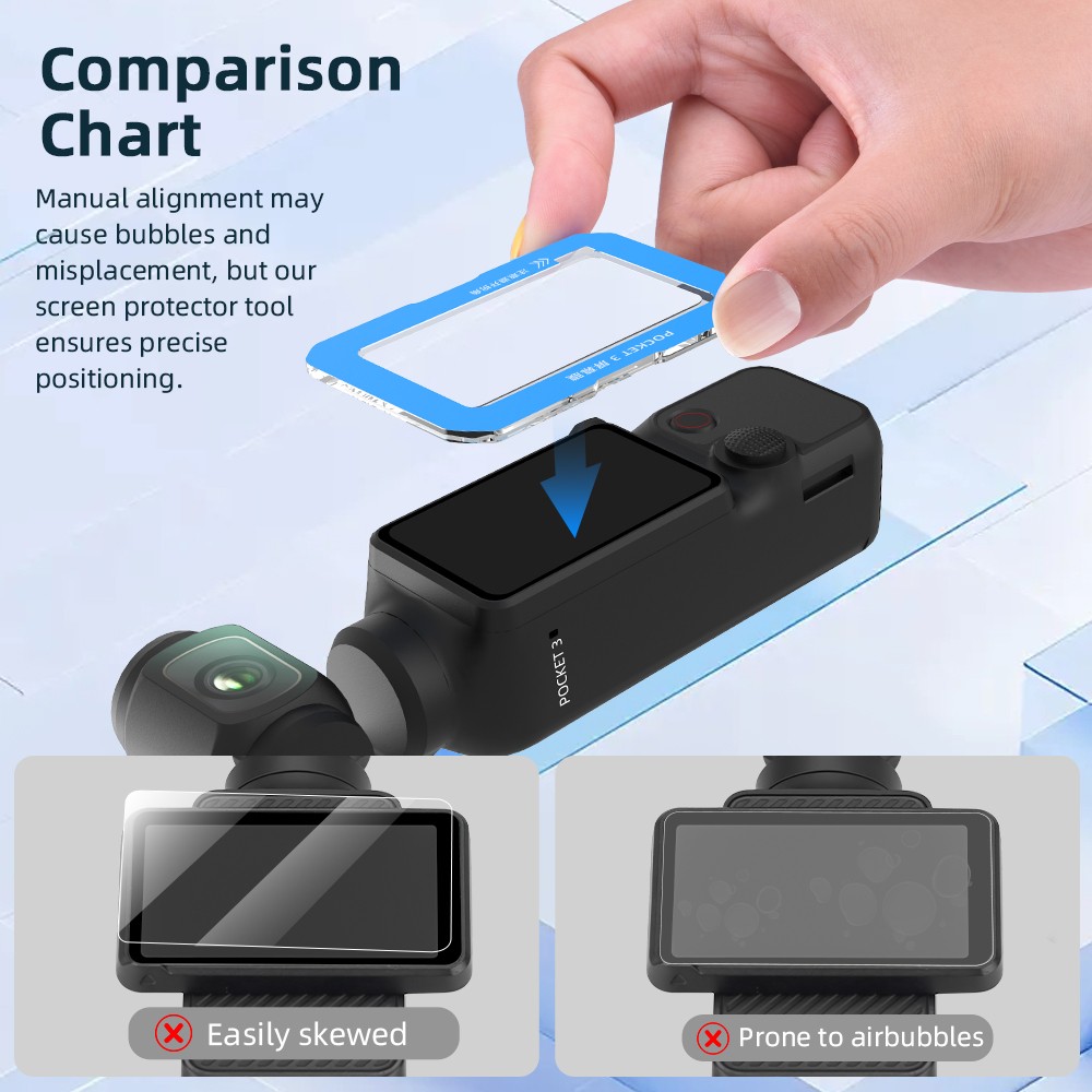 Camera Screen Quick Mount Tempered Film Kit Screen Protector For DJI Pocket 3