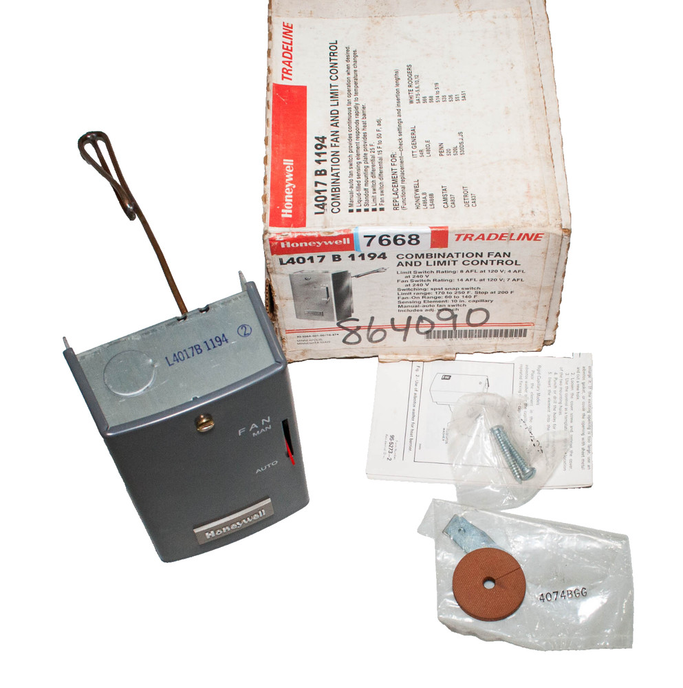 Honeywell L4017B1194 Combination Fan & Limit Control