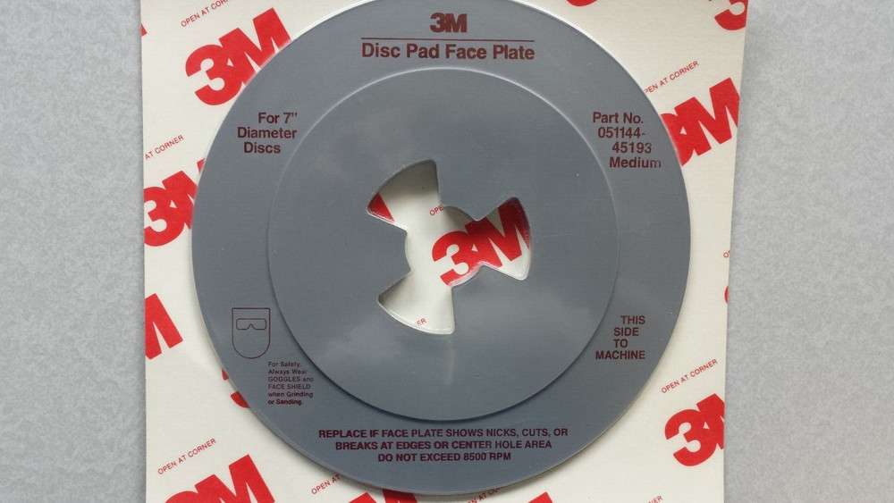 3M 45193 7" MEDIUM FACE BACKUP DISC PLATE, GRAY