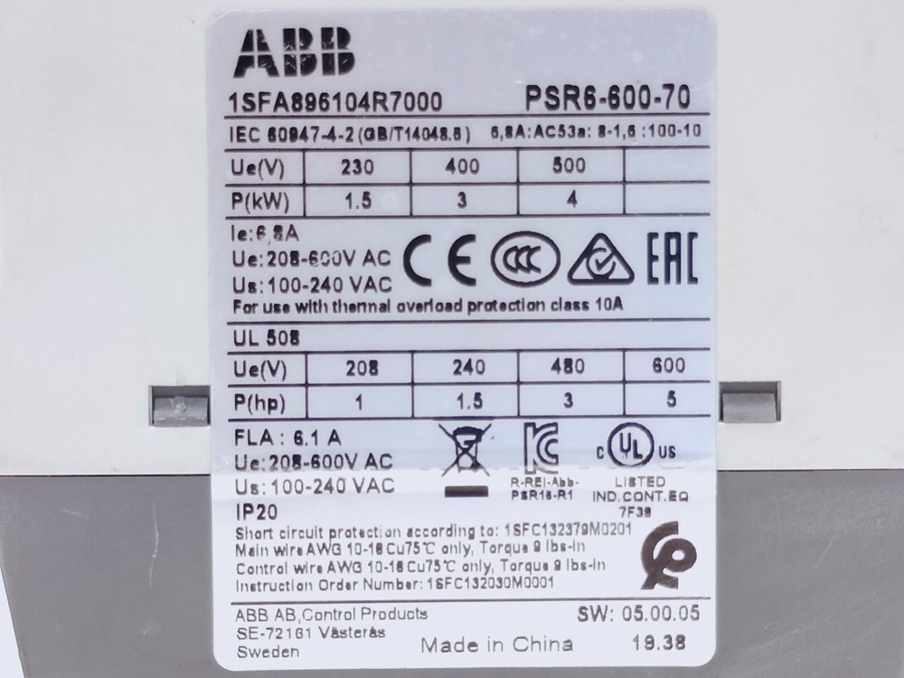 Abb Psr6-600-70 Soft Starter (FREE SHIPPING)