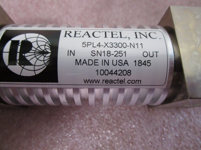 REACTEL 5PL4-X3300-N11 HIGH POWER LOWPASS FILTER