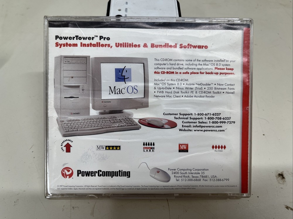 PowerComputing Mac OS 8 Apple Computer Operating System CD Rom Install Disc Rare