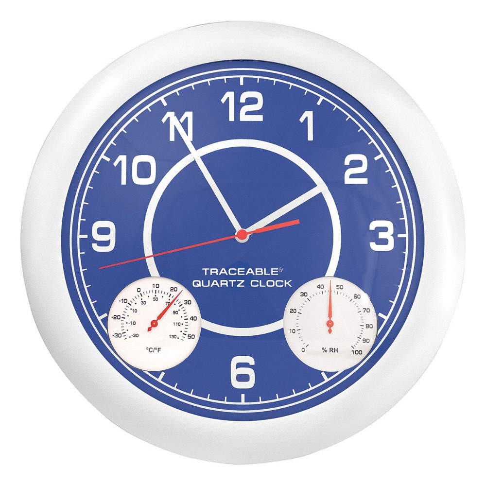 GRAINGER APPROVED 1071 Analog Clock,Plastic,12 1/2" Diameter 8RM85