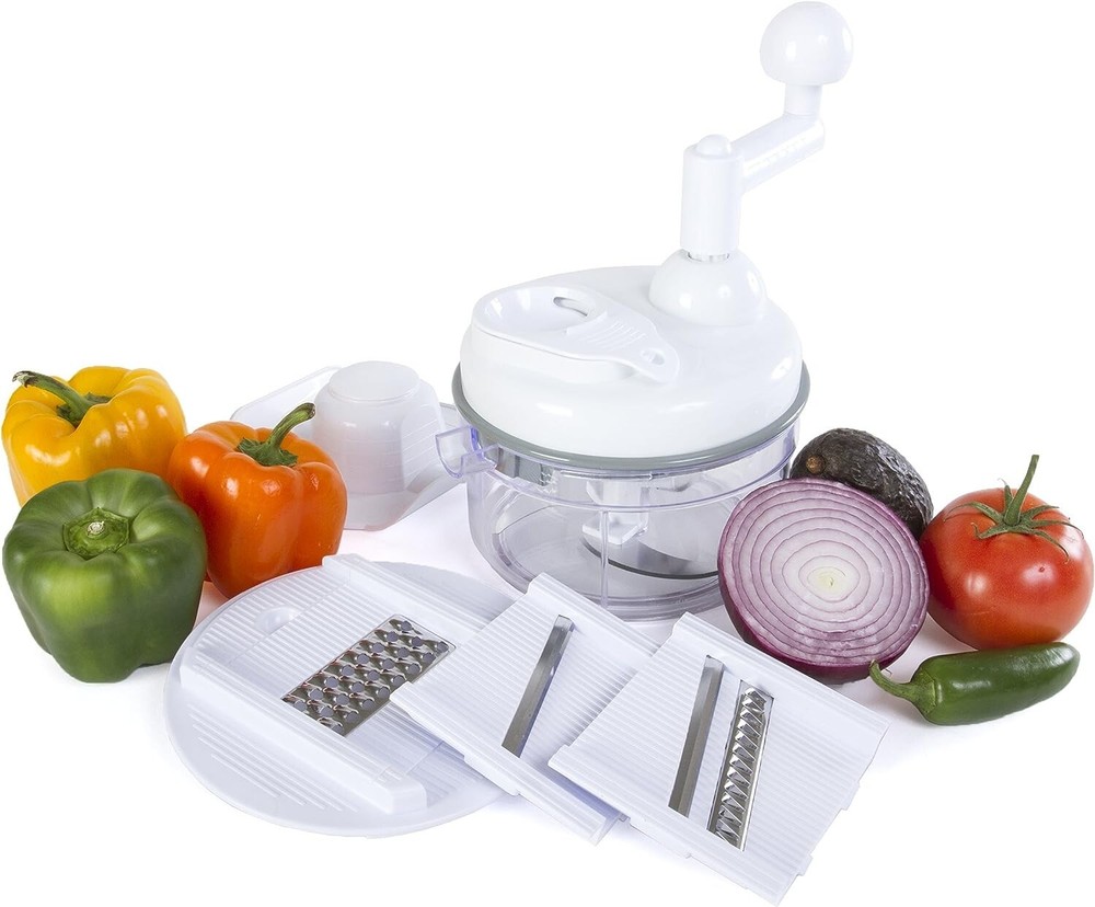 Miracle Chopper Manual Food Processor Salsa Maker, Blender, Slicer and Julienne