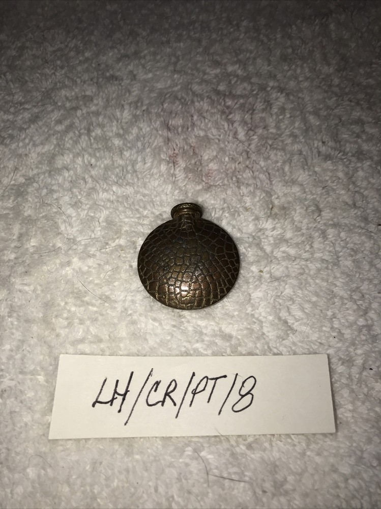 ANTIQUE BRASS WOMANS PERFUME BOTTLE/CANTEEN