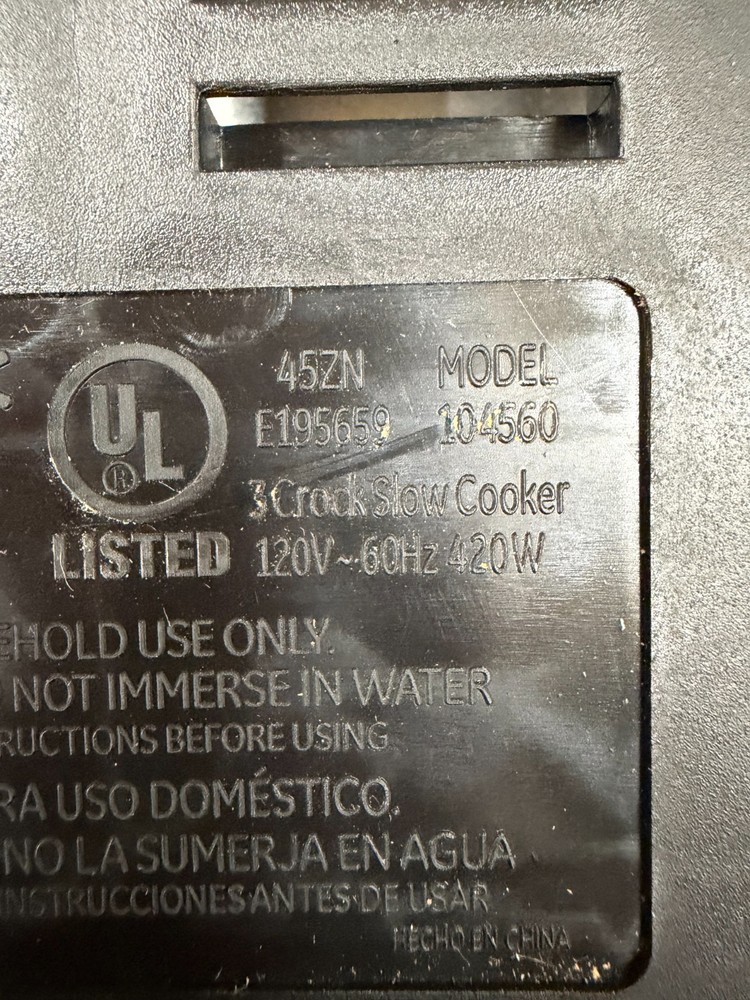 Farberware Triple Slow Cooker 104560 Replacement OEM Knob