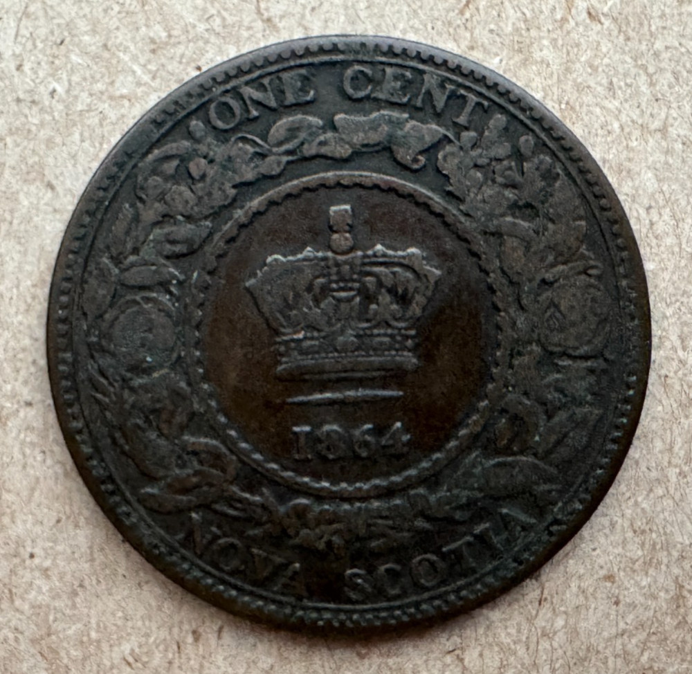 Canada, Nova Scotia, 1 Cent, 1864, KM#8.2, Mintage 800K