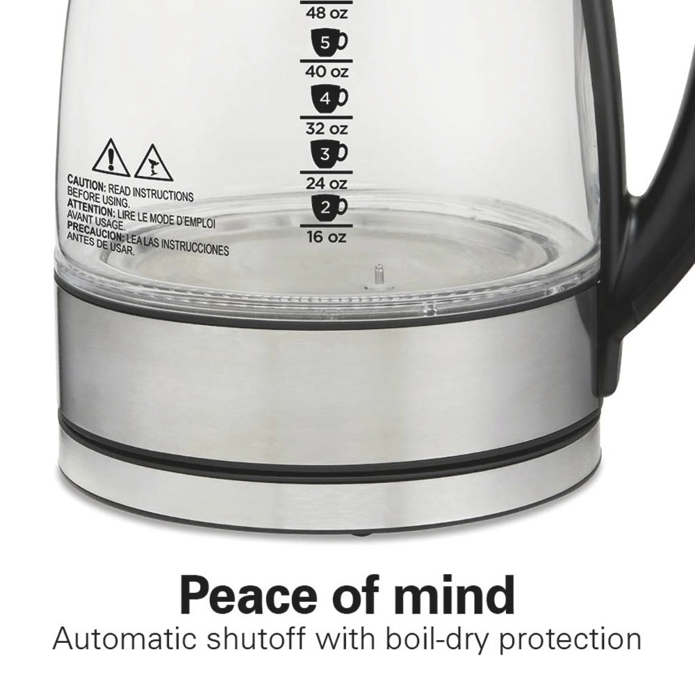 Control Electric Glass Kettle, Tea & Water Kettle