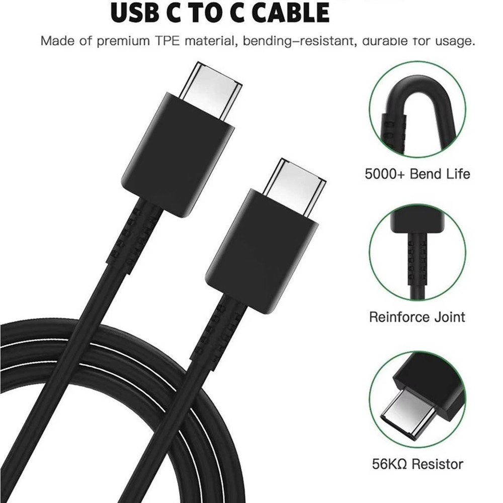 USB-C to USB C Type-C Super Fast Charging Cable Data SYNC Charger Cord 3Ft