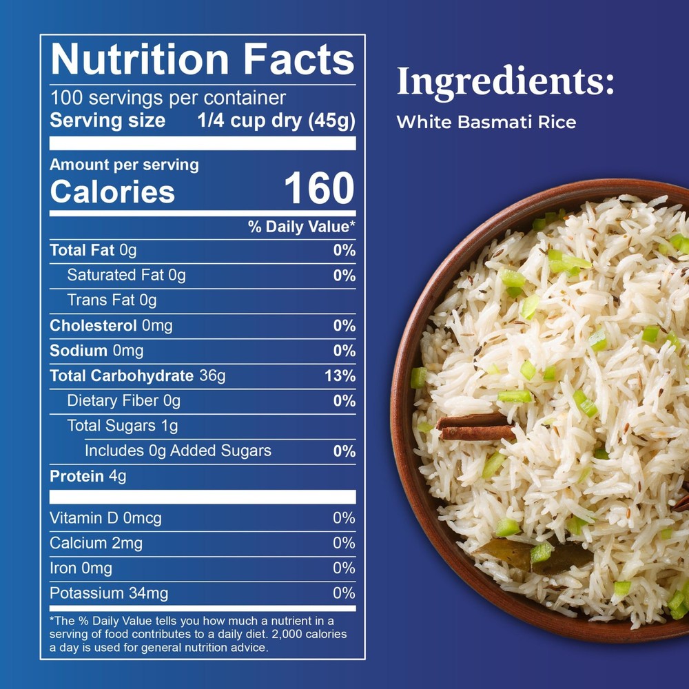 Daawat Traditional Basmati Rice Authentic Extra Long Grain White Rice, 10 lb...