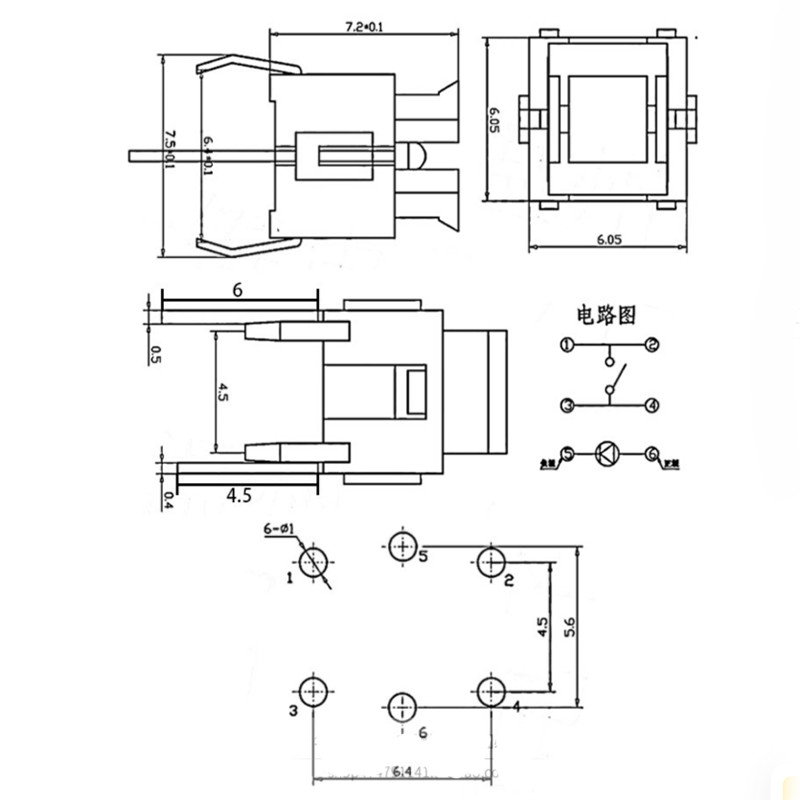 Tactile Push Button Switch Momentary Led Illuminated Micro PCB 6 X 6 X 7mm