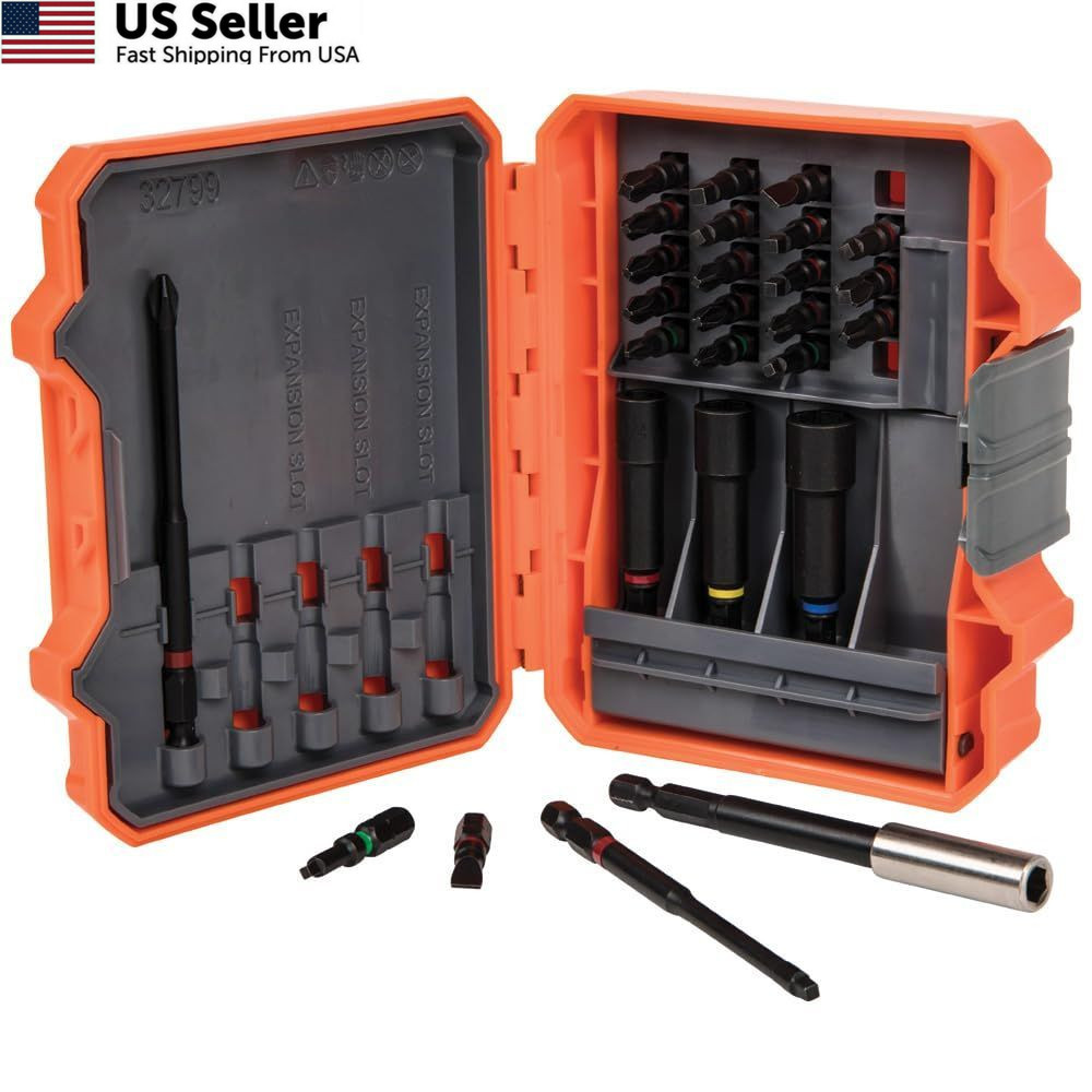 Klein Tools 32799 Impact Driver Bit Set, 26 Piece Nut One Size, Multi