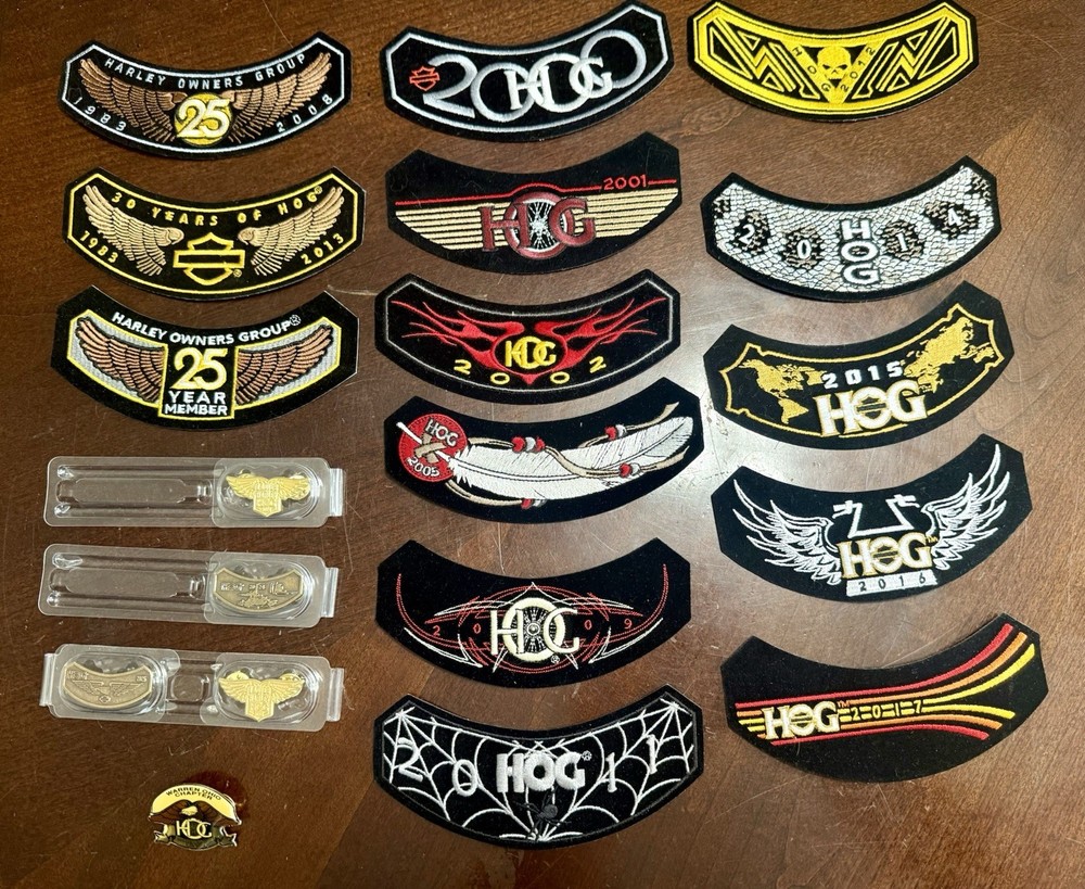 HARLEY OWNERS GROUP HOG Patch & Pin Lot Harley Davidson | 2000-2017 Incomplete