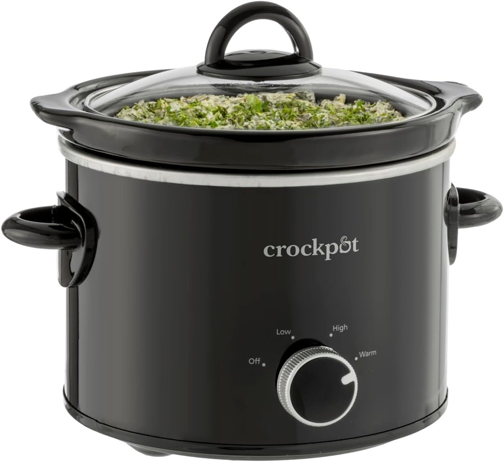 Crockpot 2-Quart Classic Black Slow Cooker for Small Meals