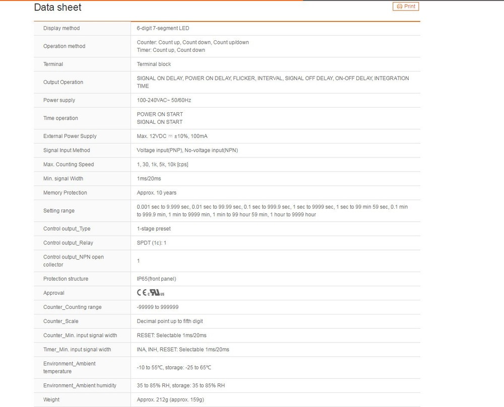 1PC Counter CT6S-1P4