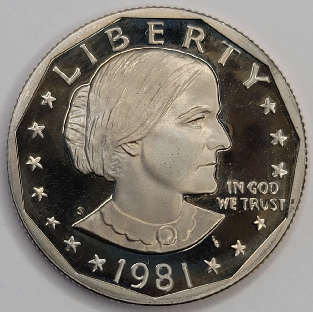 1981 S Gem Proof DCAM Susan B Anthony Dollar Type 2 S - CN-Clad