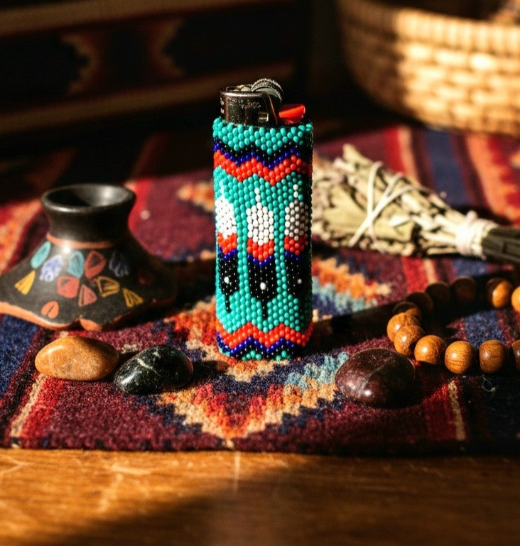 Bic Lighter Sleeve Beaded Native American Style Lighter Case Guatemala Beadwork